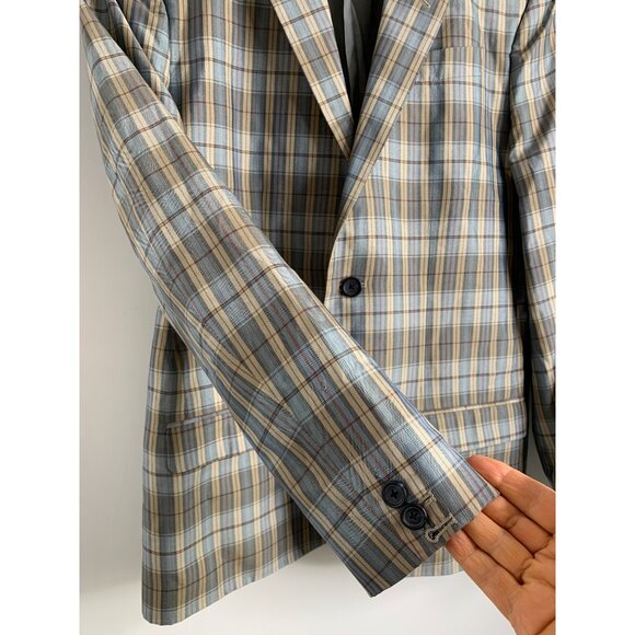 Mens MARC by MARC JACOBS Size M Plaid Silk Notch Lapel Sport Coat 7153 - Picture 4 of 11